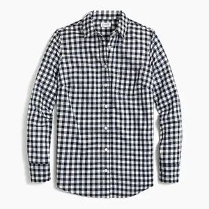 J. Crew  |  black & white gingham The Perfect Shirt sz. S